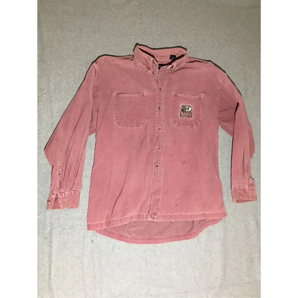 Womens Ox Sport Shirt Size XL Red University of Alabama Corduroy Button Up - Picture 1 of 4